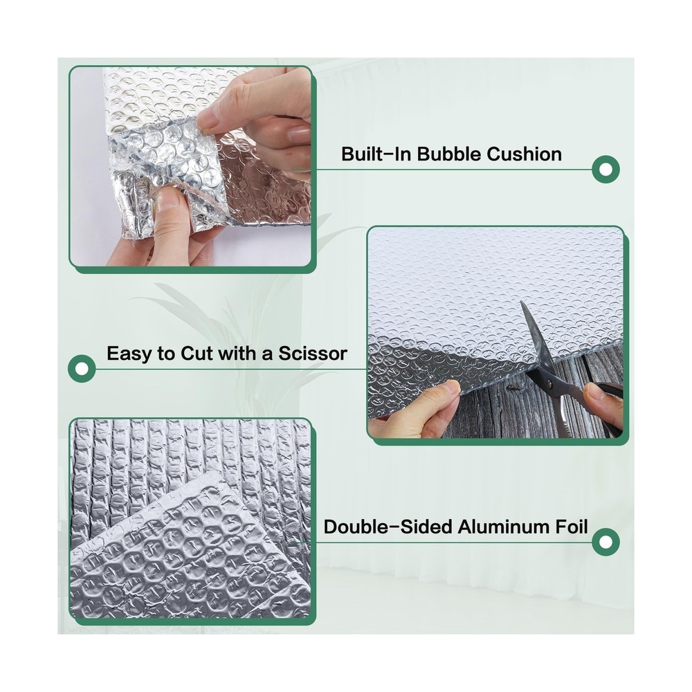 Reflective Bubble Insulation Sheet, Double Side Aluminum Foil Bubble Shield, ...