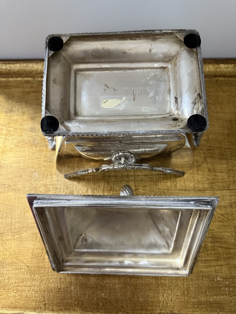 Decorative Only Silver Plate Tea Candy Jar