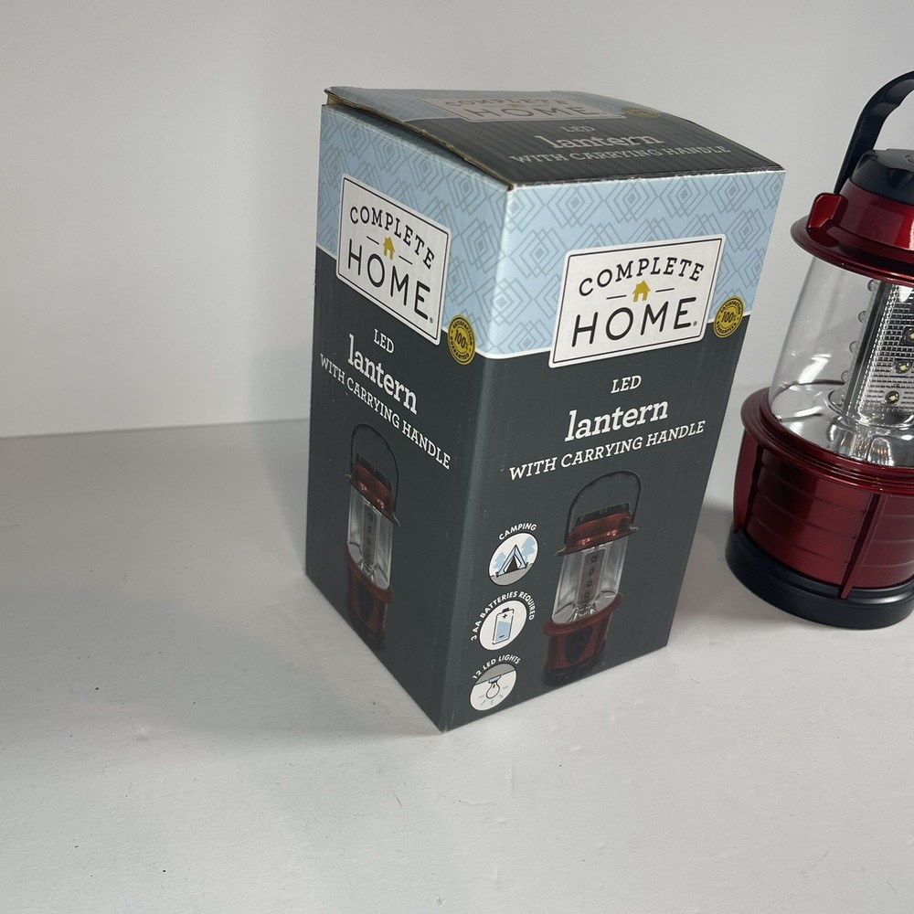 Complete Home LED Lantern Light with Carrying Handle Red Adjustable Brightness