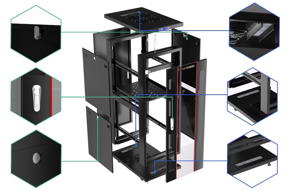 Sysracks 32U 32'' Deep IT Network Data Server Rack Cabinet