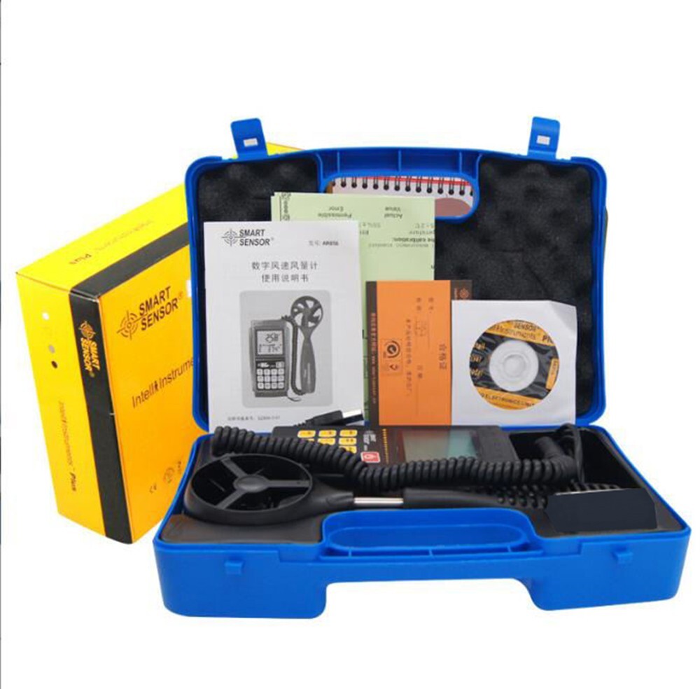 Digital Anemometer Air Flow Meter Temperature Tester Wind Speed Anemometer Mete