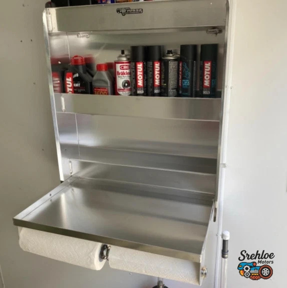 Aluminum Shelves Cabinet Garage Enclosed Trailer Storage Organizer Workstation