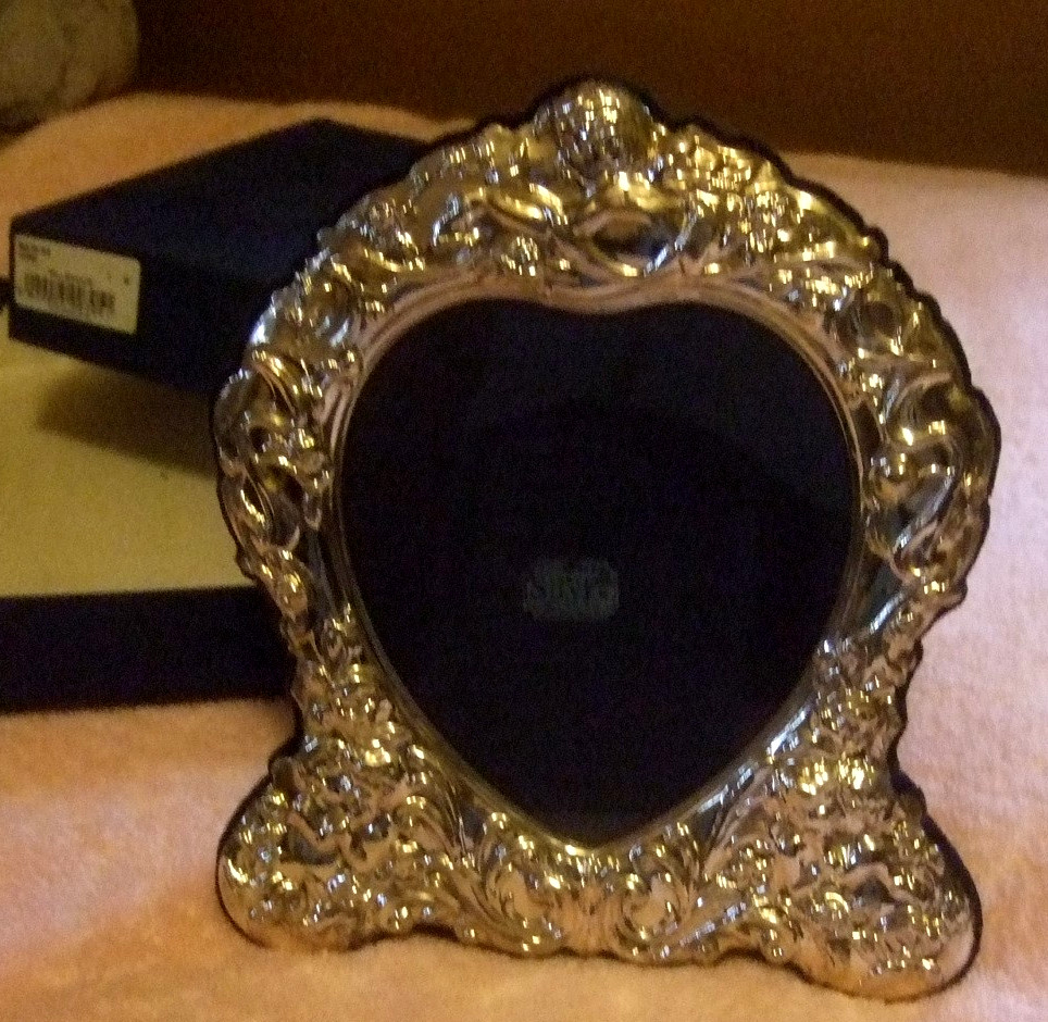 English Sterling Picture Frame Heart Shape Never Used Great Wedding Gift