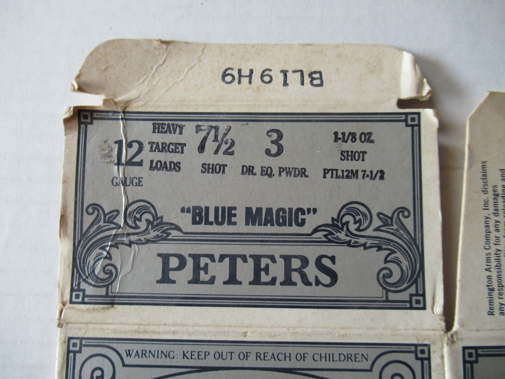 PETERS "Blue Magic" - SHOTGUN SHELLS - EMPTY BOX - 12 GA.