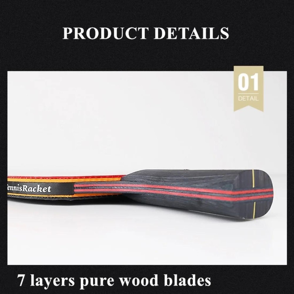 6 Star Table Tennis Racket 2pcs Professional Ping Pong Racket Set