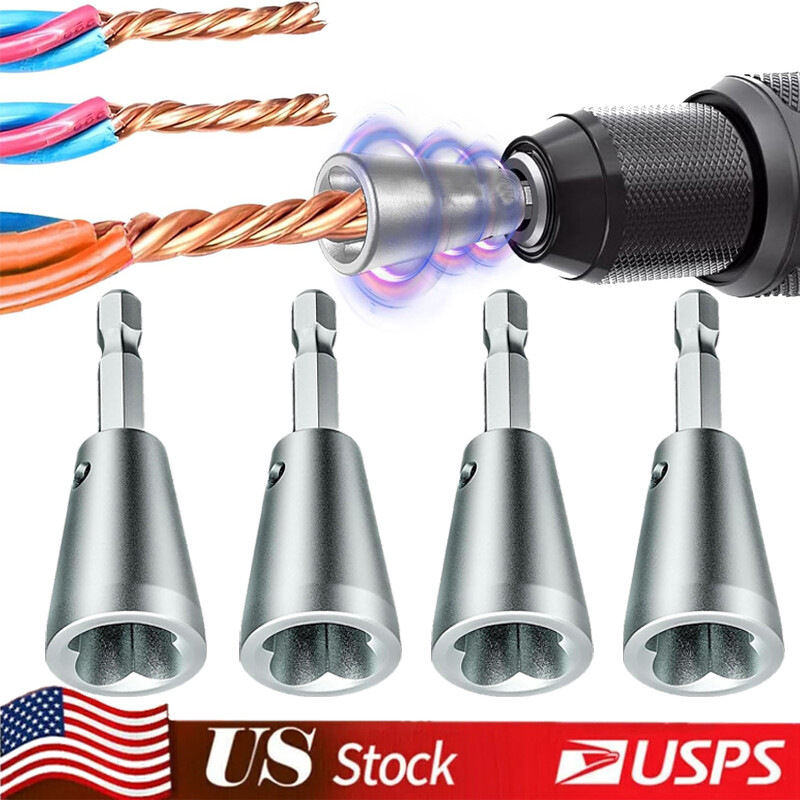 2/4X Wire Nut Twisting Tool Wire Cable Twister for Electrical Power Drill Driver