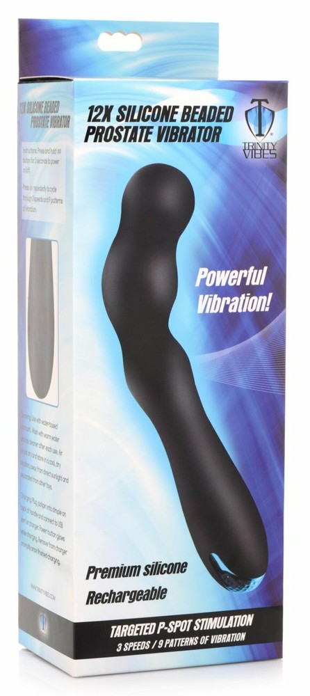 Trinity Vibes 12X Silicone Beaded Prostate Vibrator Targeted P-Spot Stimulator
