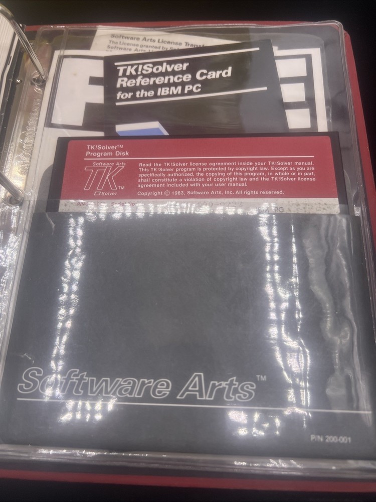 IBM PC Software: TK! SOLVER 1.2 From Software Arts DOS Vintage