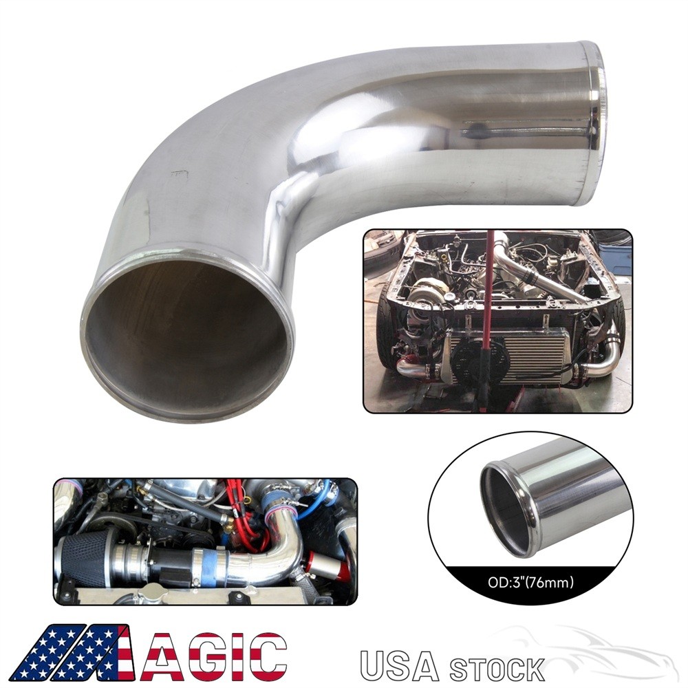 76mm 3" Inch 90 Degree Elbow Aluminum Turbo Intercooler Pipe Piping Tubing SL