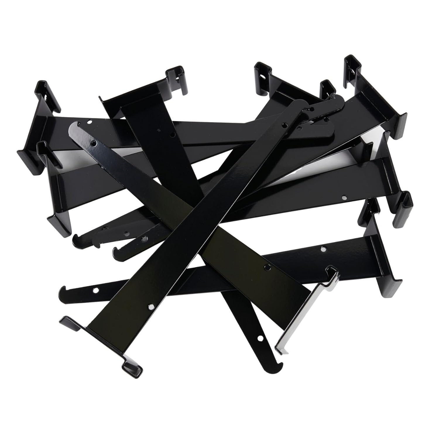 Lot of 10 12" Wire Grid Slat Brackets Shelf Bracket Gridwall Black 3" On Center