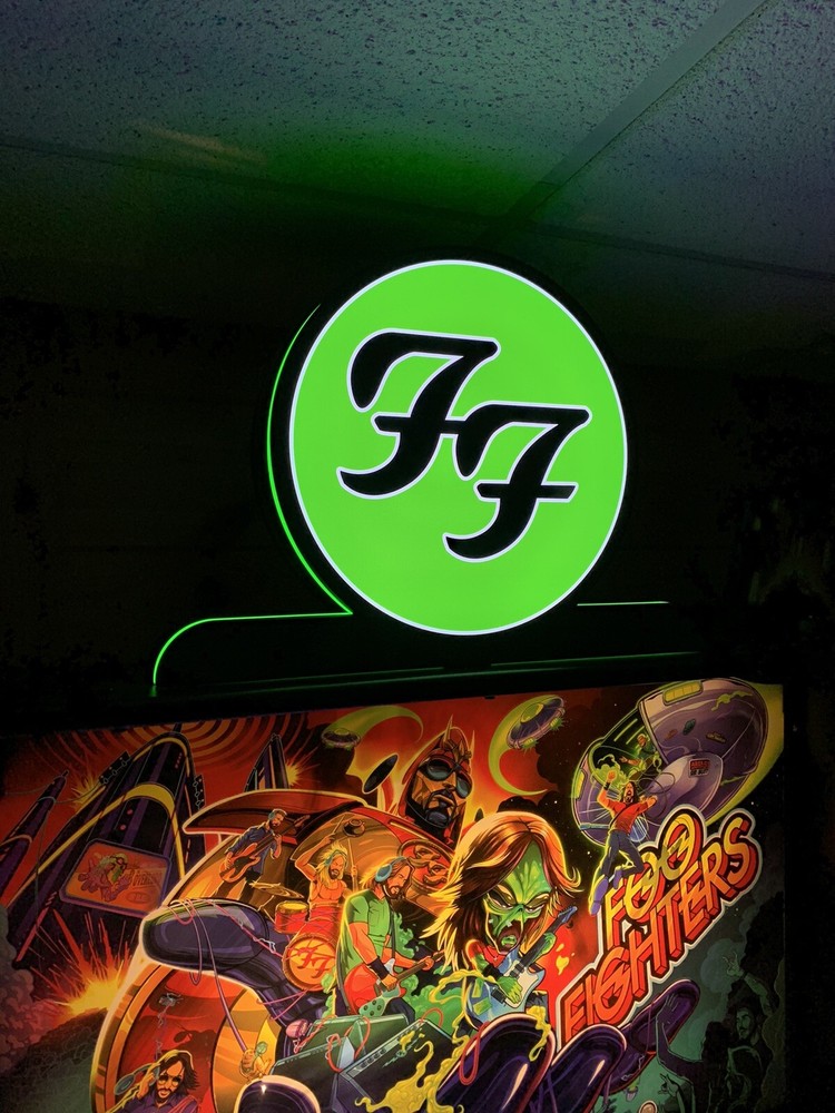 New Custom FOO FIGHTERS LE Pinball Machine LED Topper Mod