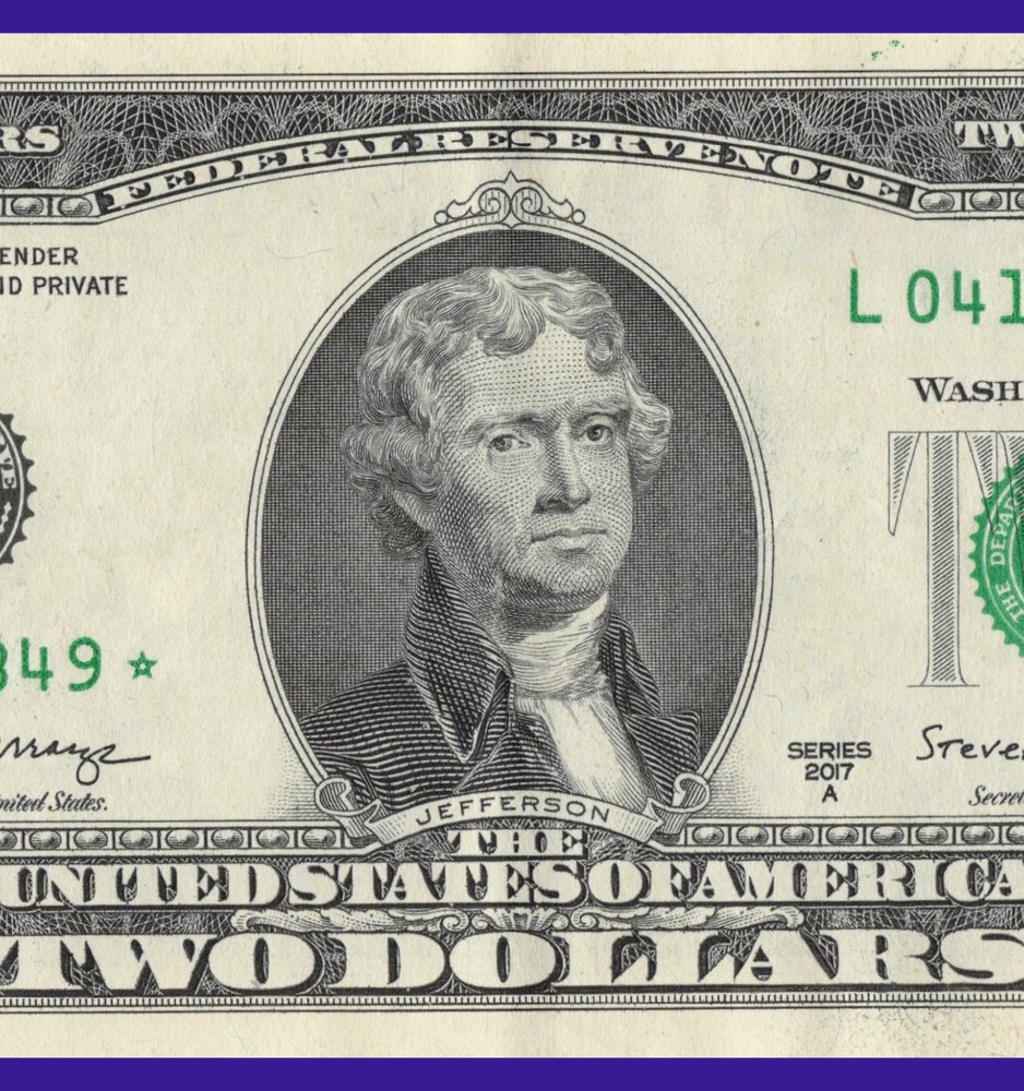2017A $2 Dollar w/Solid Star & w/partial filled Star Errors L04164349* San Fran