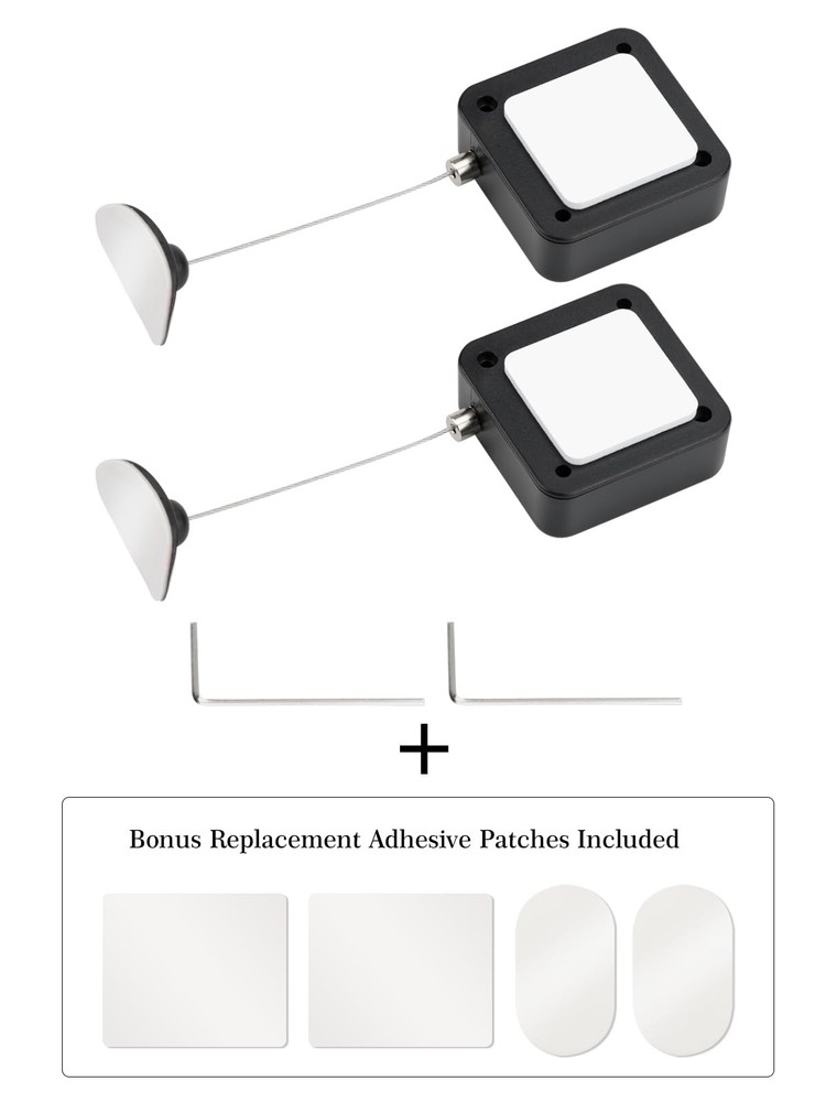 EKZ 7.5 ft Retractable Remote Control Cable Tether Lock with 2 Pcs, Black