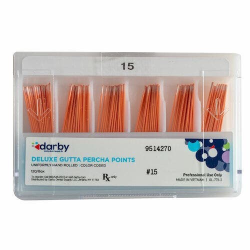 Deluxe Gutta Percha Points, , #15, 120/Box, Compartments