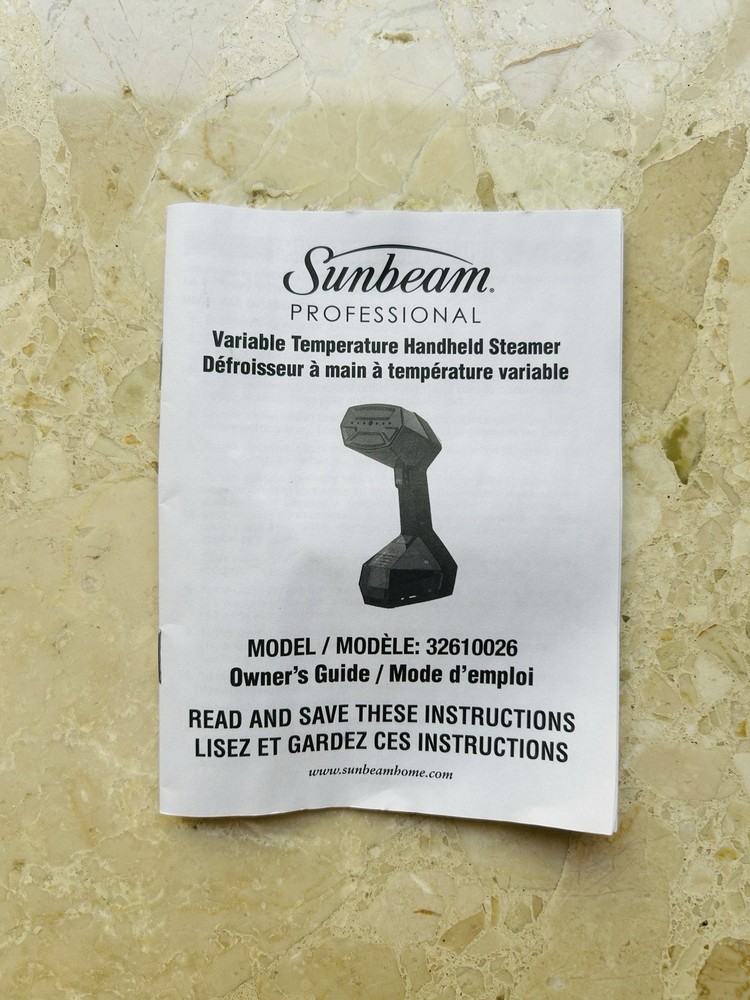 Sunbeam Professional 1575W Handheld Steamer, Variable Temp., Model# 32610026
