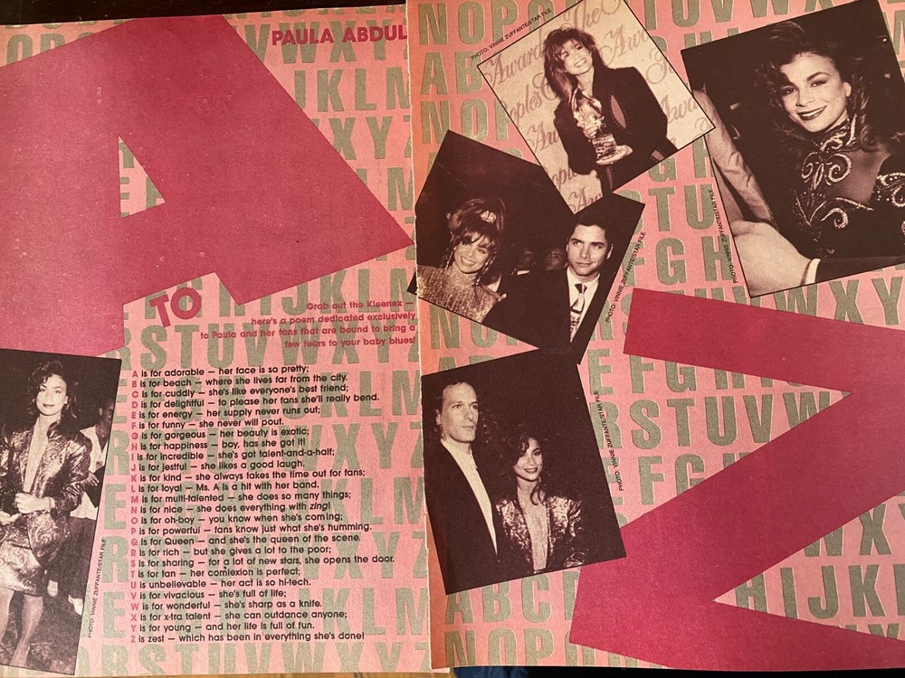 Paula Abdul, Two Page Vintage Clipping