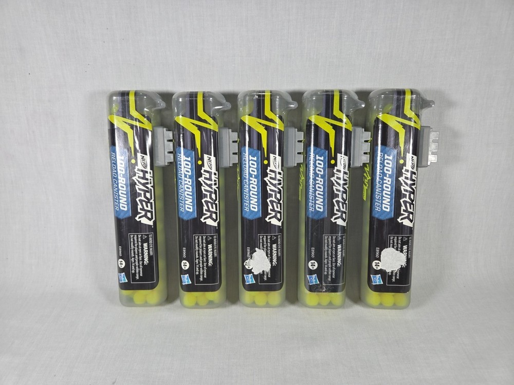 5 NERF Hyper 100-Round Refill Canister 100 Rounds, Sealed