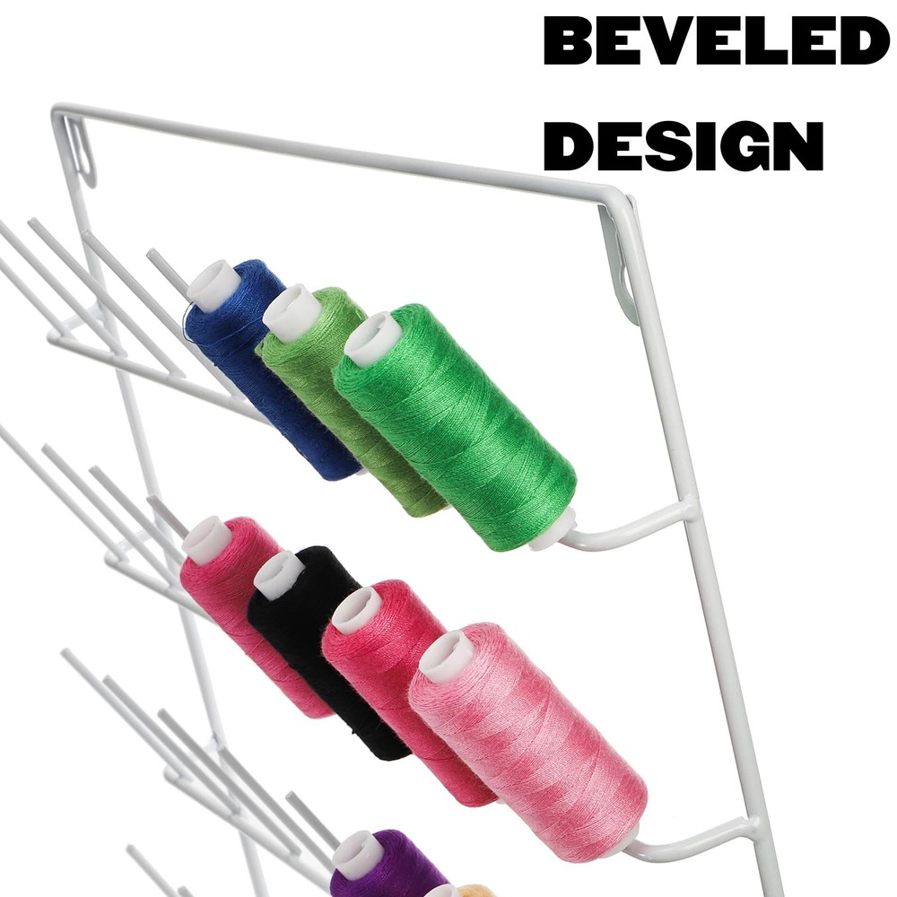2 Pack 32 Spools Metal Thread Holder, Large Thread Racks, Wall Mount Thread S...