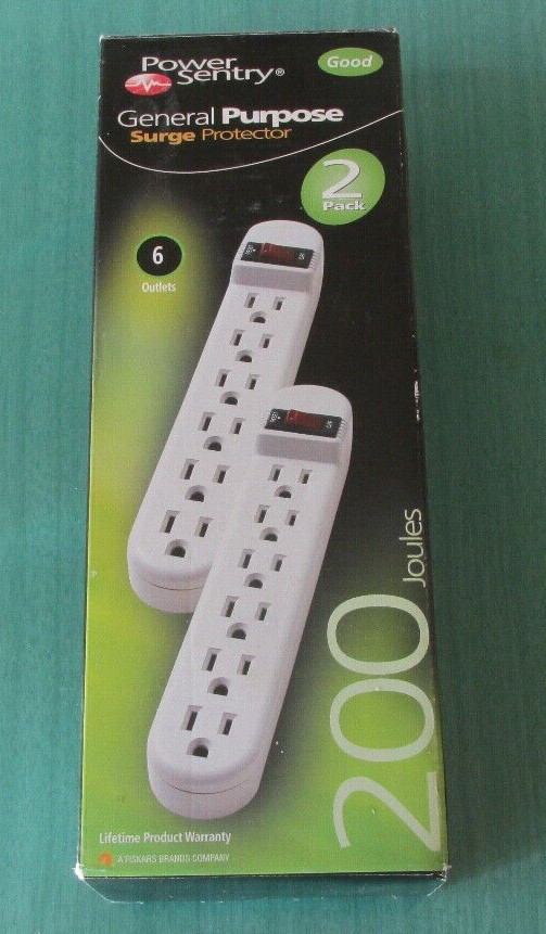 Power Sentry GENERAL PURPOSE SURGE PROTECTOR - 2 pack - 6 outlets @ - 200 Joules