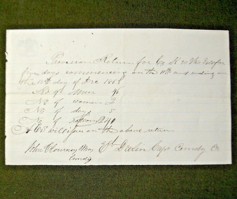 3 Documents For The 30th Wisconsin Infantry- 1863 Dated