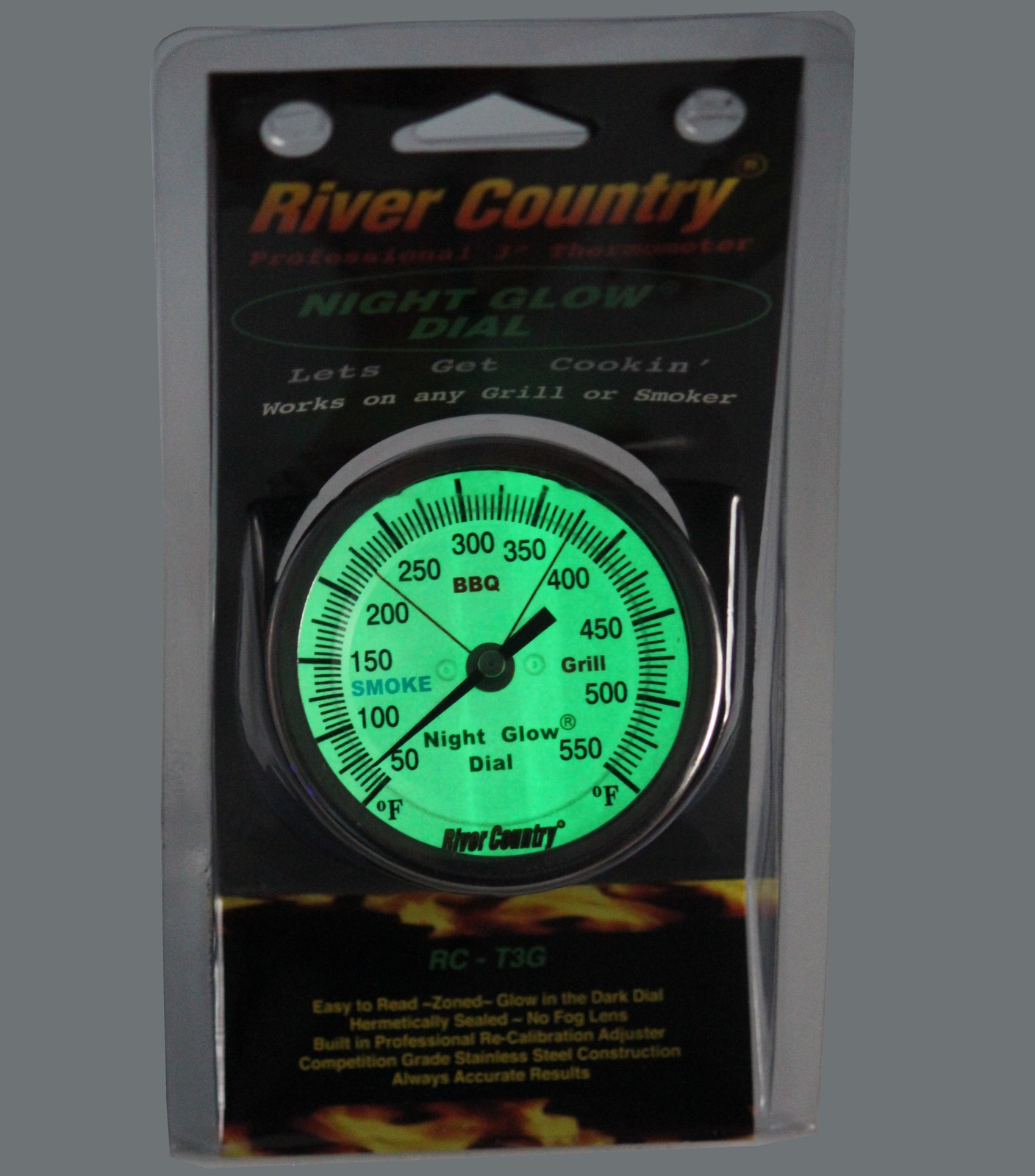 3" RC GLOW IN THE DARK BBQ CHARCOAL GAS ELECTRIC GRILL SMOKER PIT THERMOMETER