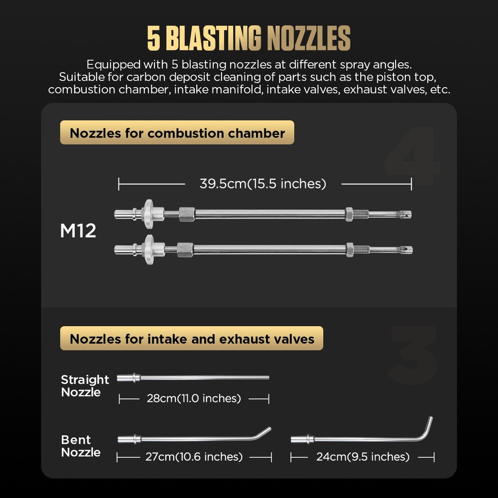 AUTOOL Walnut Blaster Engine Intake Valve Cleaner Car Sand Blasting Machine 110V