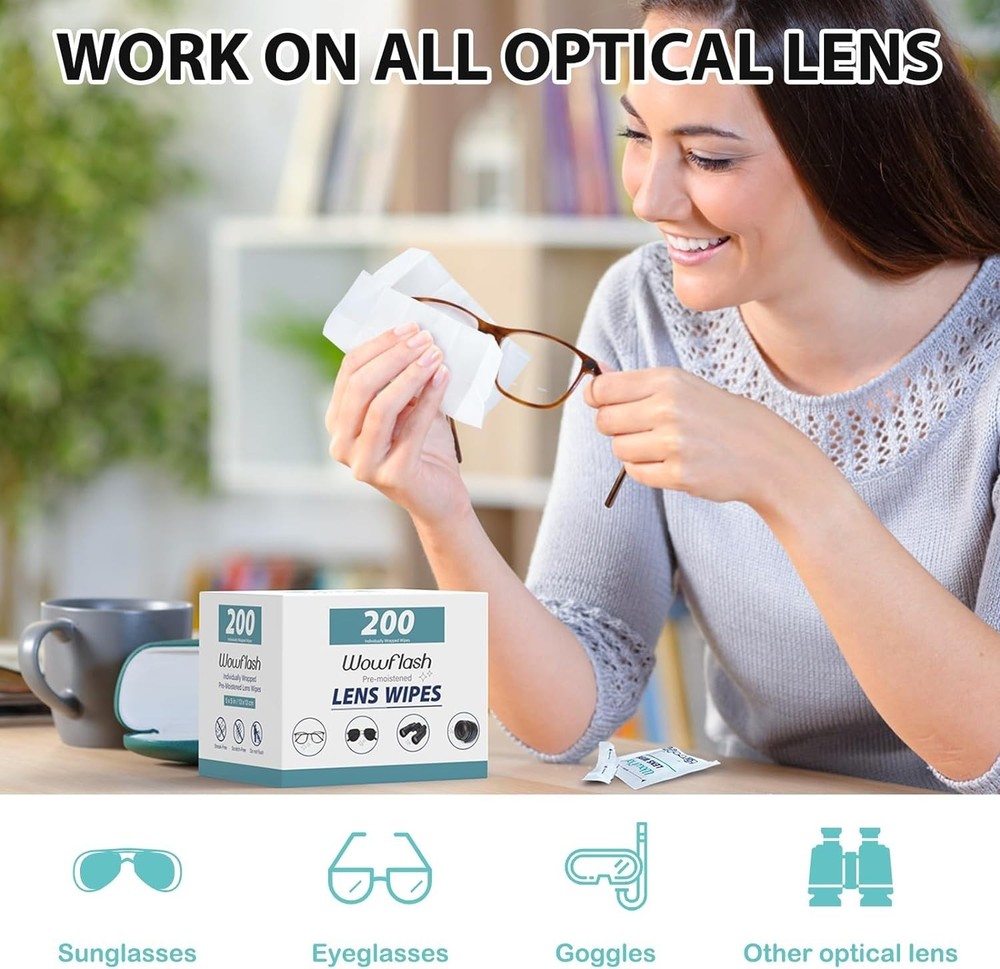Lens Wipes, White, 220 Count