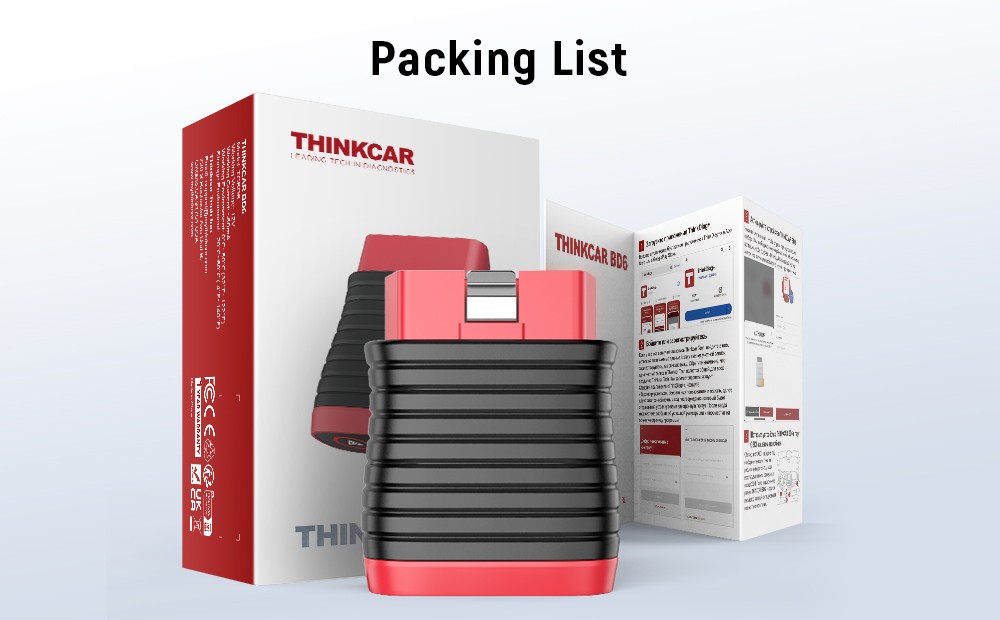THINKCAR BD6 Car OBD2 Diagnostic Tool Bluetooth Full System Diagnostics 5 Reset