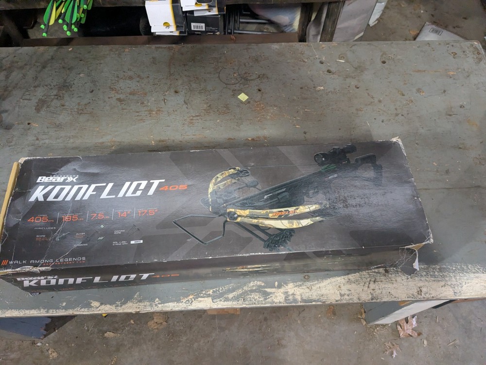 konfloit 405 cross bow with scope and arrows