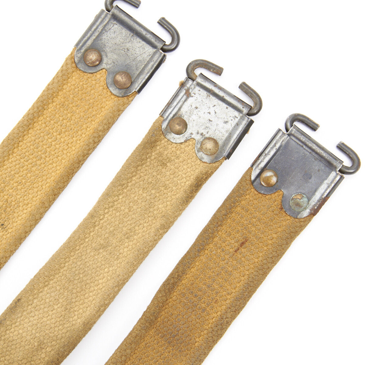 Original WWII Dated British Enfield Web Khaki Sling with Steel Fittings