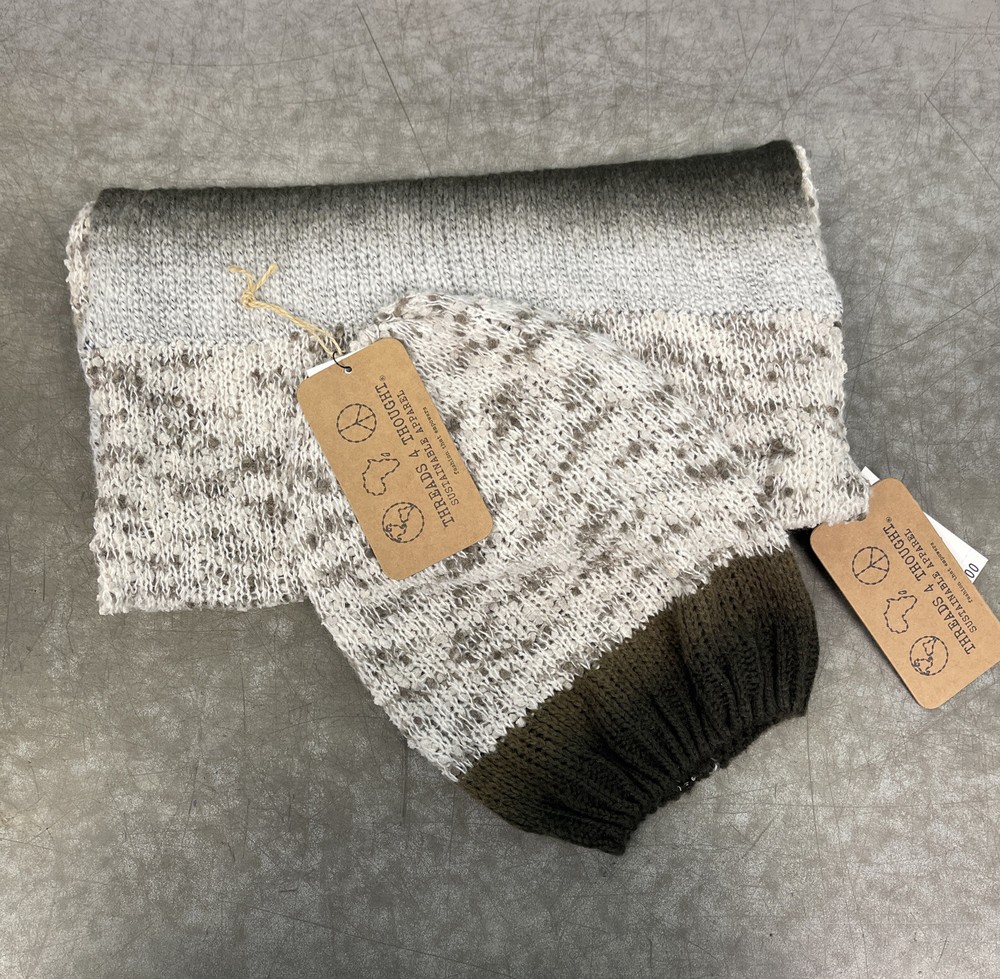 Thread 4 Thought Brown Multicolored Infinity Scarf And Hat Set Women’s New*
