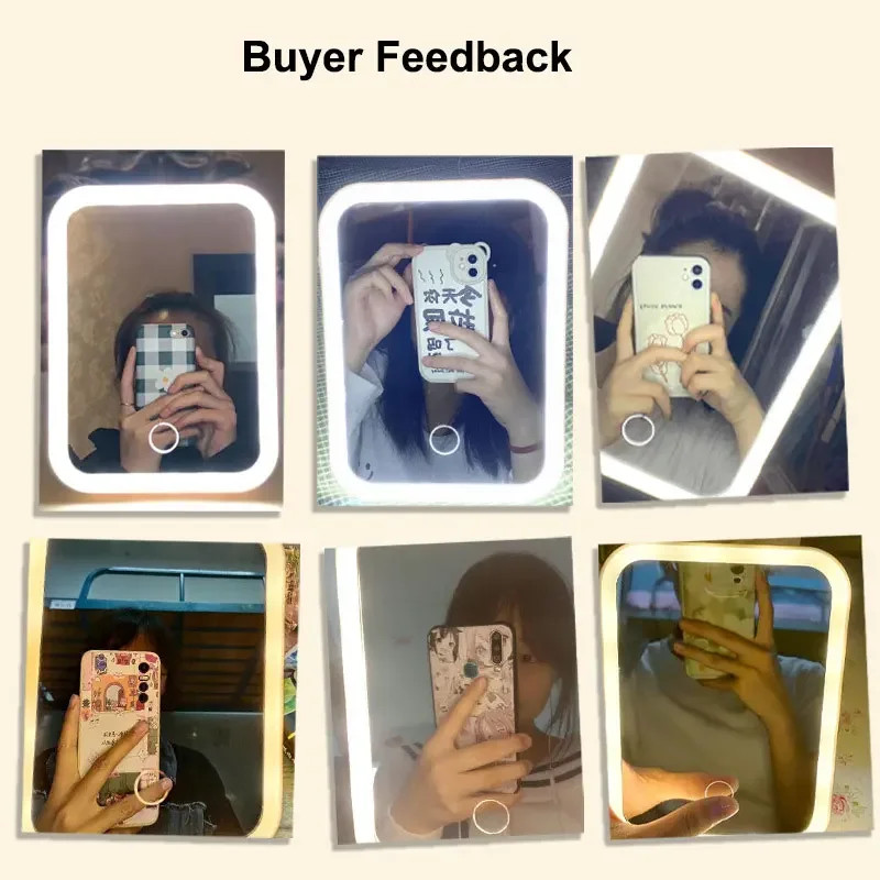 LED Makeup Mirror Desktop Fill Light Dressing Table Mirror Compact