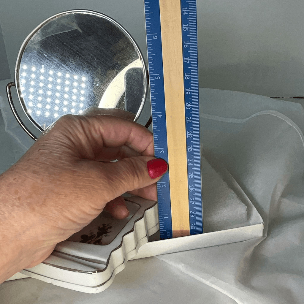 Vintage porcelain floral vanity with 2 sided mirror