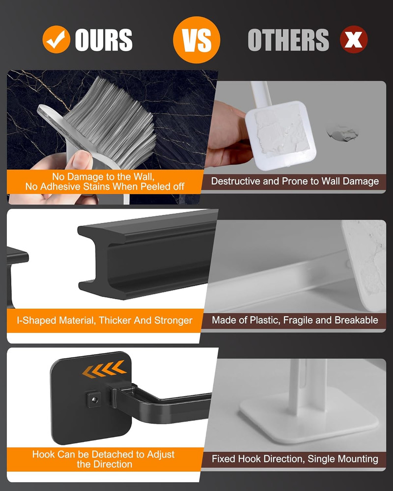 Hat Rack for Hat Storage (4-Pack), Multi-Purpose Hat Organizer, Strong Adhesive