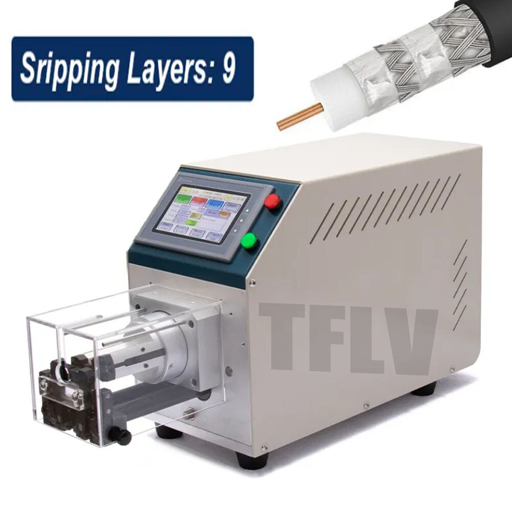 110V Semi-automatic Coaxial Wire Stripping Machine Multi-layer Rotary Stripper