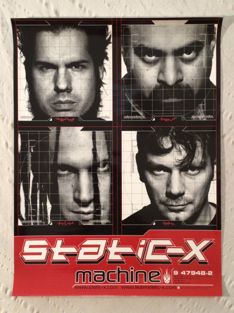 Static-X 2001 Promo Poster Machine Glossy Surface