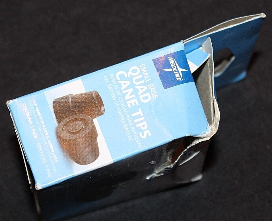 Medline Small Base Black Quad Cane Tips 1 Pair