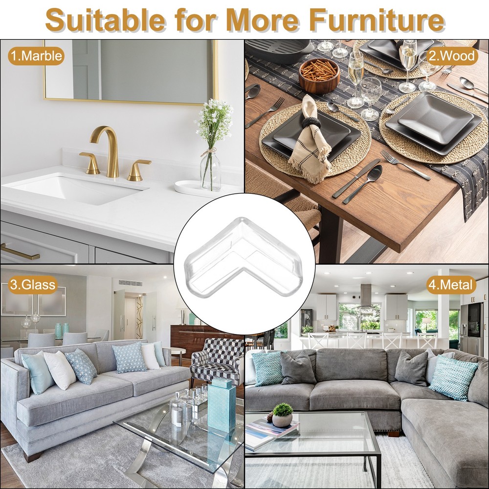 16Pcs Corner Protectors Table Corner Protectors L-shaped Clear