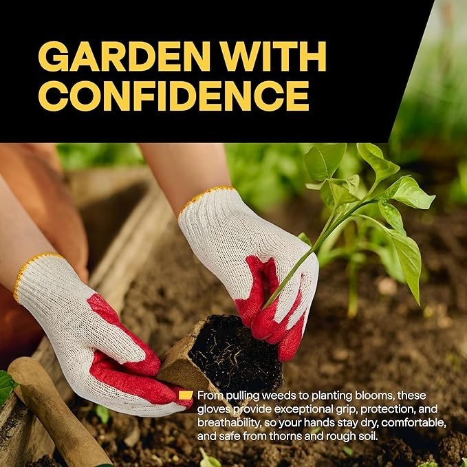 Construction / Garden Yard Gloves Nitrile Dipped AntiSlip Knit Wrist 3 pairs NEW