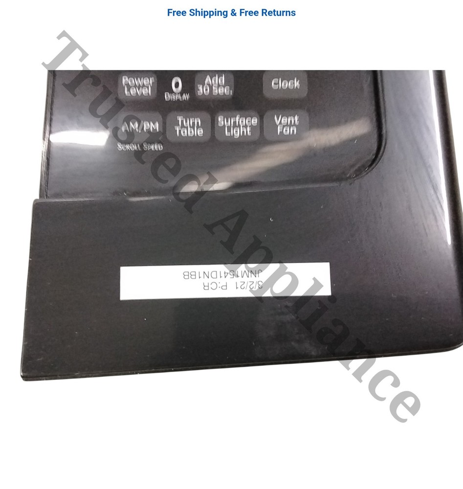 Microwave Control Panel MODEL JVM1540DN1BB l20090210077/0214 Black