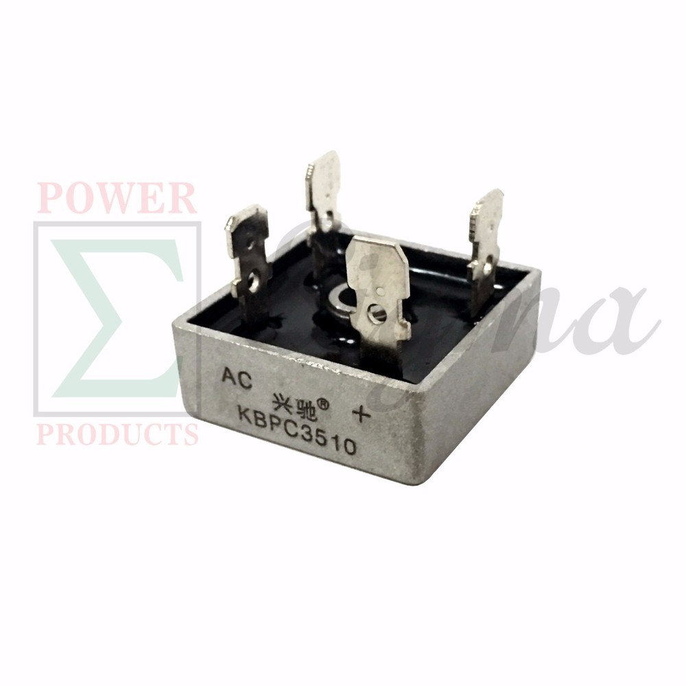 2 PCS KBPC3510 35A 1000V Single Phase Square Diode Bridge Rectifier Metal Case