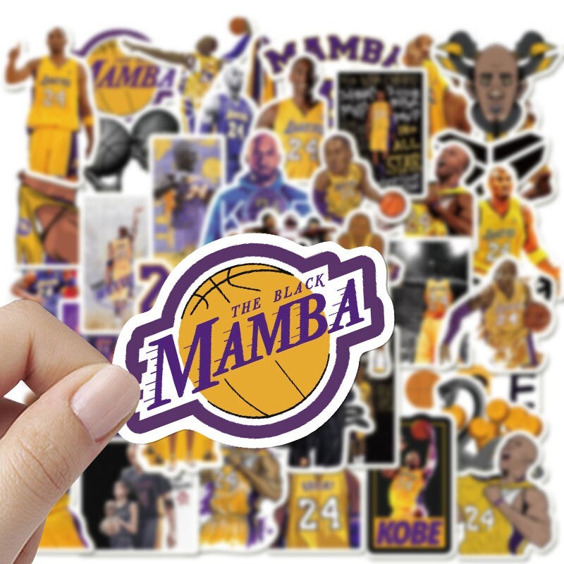 50 Pcs Kobe Bryant Lakers Vinyl Stickers Basketball Decal Set Skateboard/Laptop