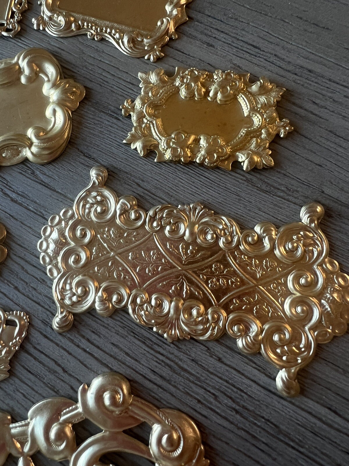 Victorian Metal Stampings/Brass Findings Assorted Lot