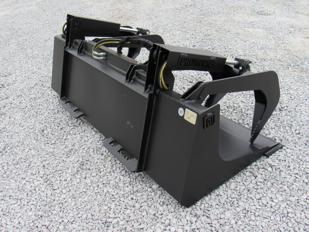 72" Solid Bottom Grapple Grease & 48 Walk Through Pallet Forks Combo QuickAttach