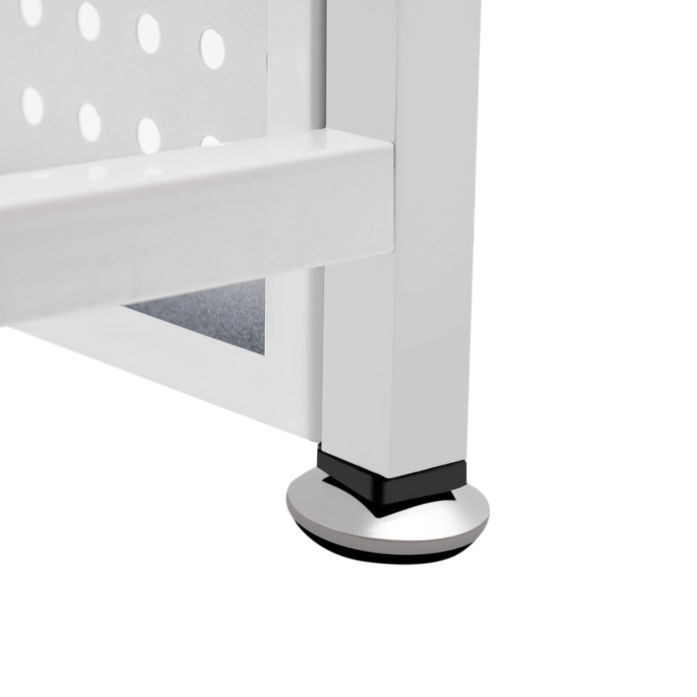 Stylish Desk Bookshelf with Dual Layer, Sturdy Iron & Customizable Hooks