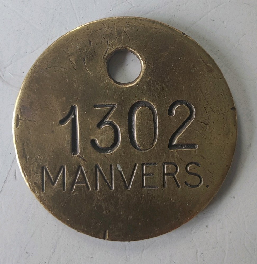 Manvers Colliery Pit Check Tally marked Manvers 1302