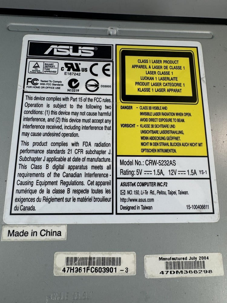 ASUS CRW‑5232AS CD‑RW Drive