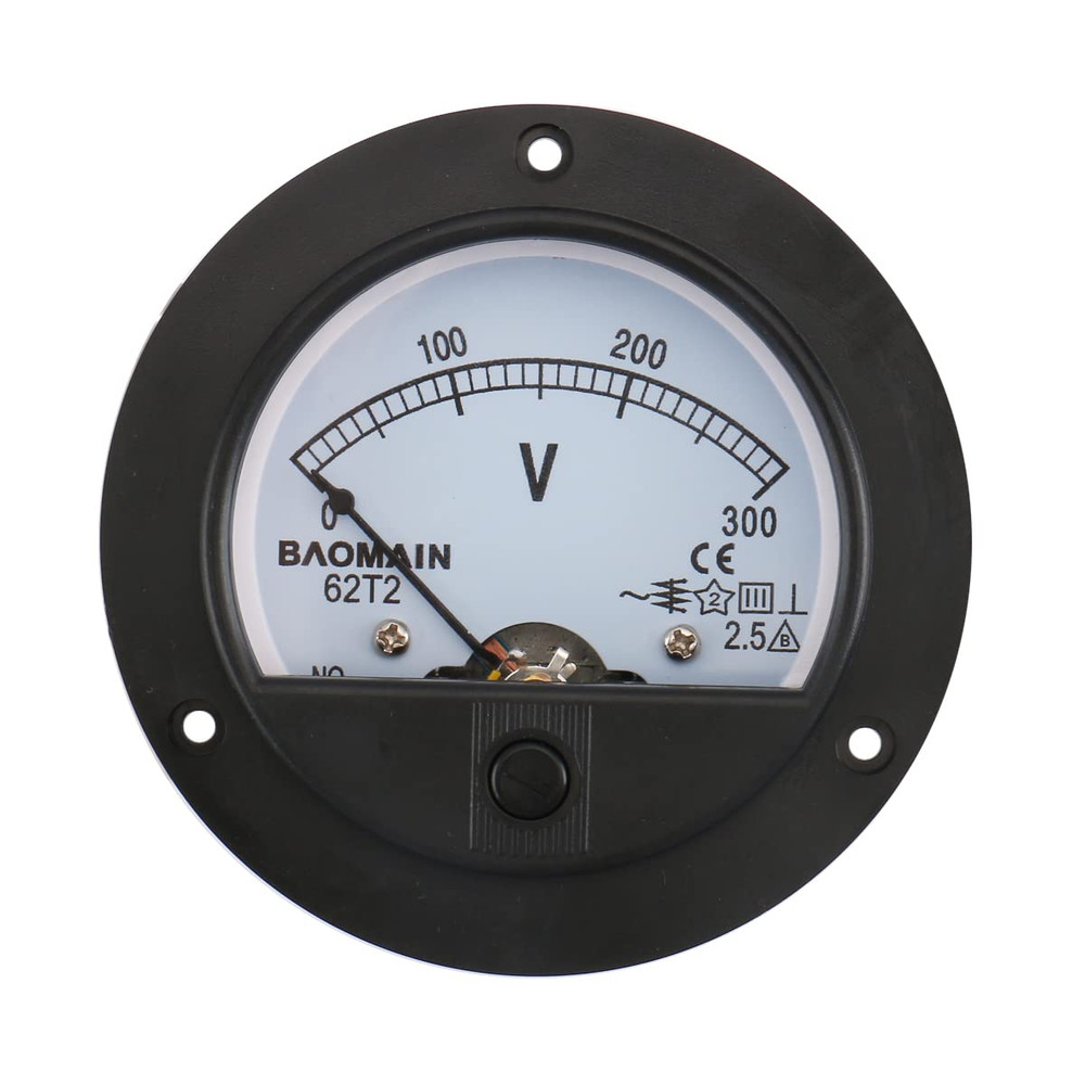 62T2 AC 300V Analogue Panel Meter Volt Voltage Gauge Analog Voltmeter round Volt