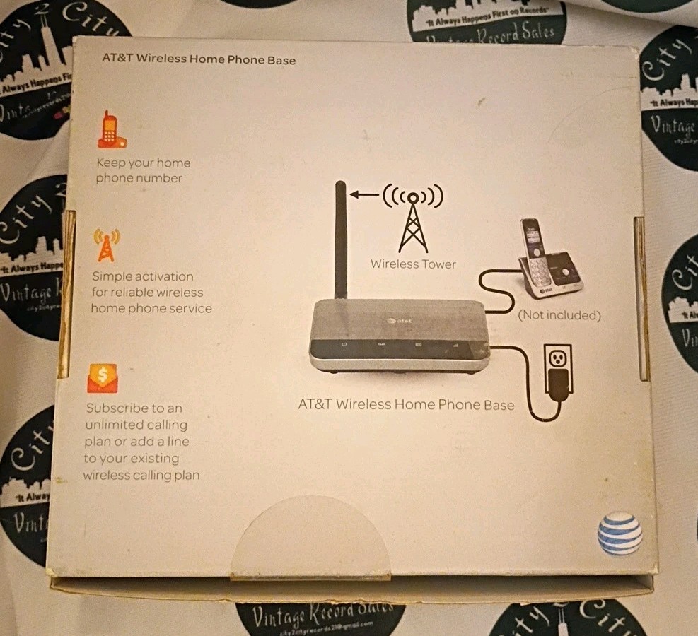AT&T Wireless Home Phone Base Model WF720 Silver Open Box Complete
