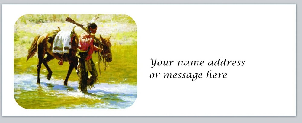 Personalized Address labels Native American Brave  (bx 45)